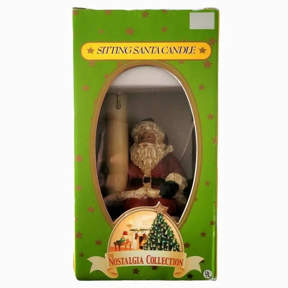 The Nostalgia Collection Sitting Santa Candle Resin Electronic Christmas Figure